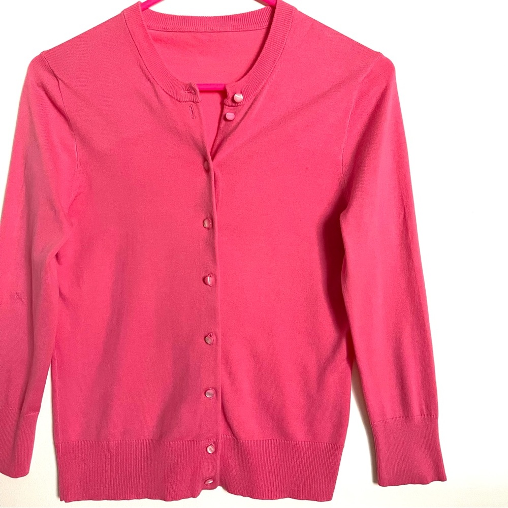 Barbie pink classic cardigan sweater